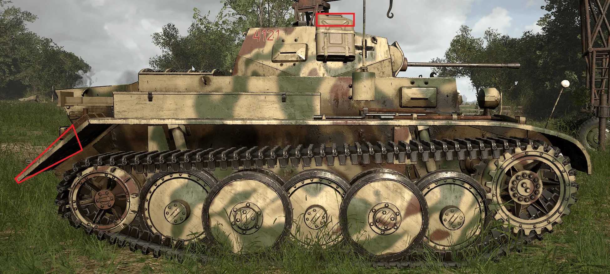 Figure 71: Panzer II Non-Penetrating Areas, Turret