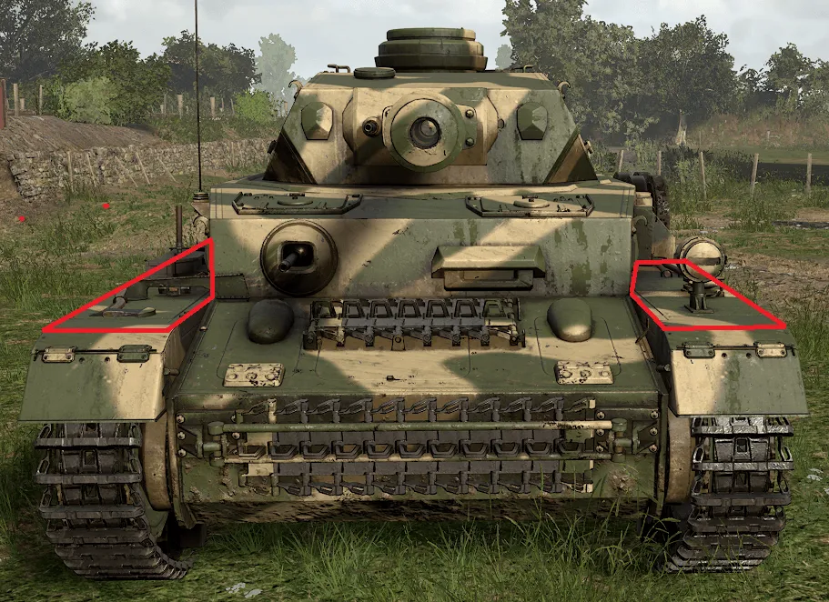 Figure 72: Panzer IV Non-Penetrating Areas, Front