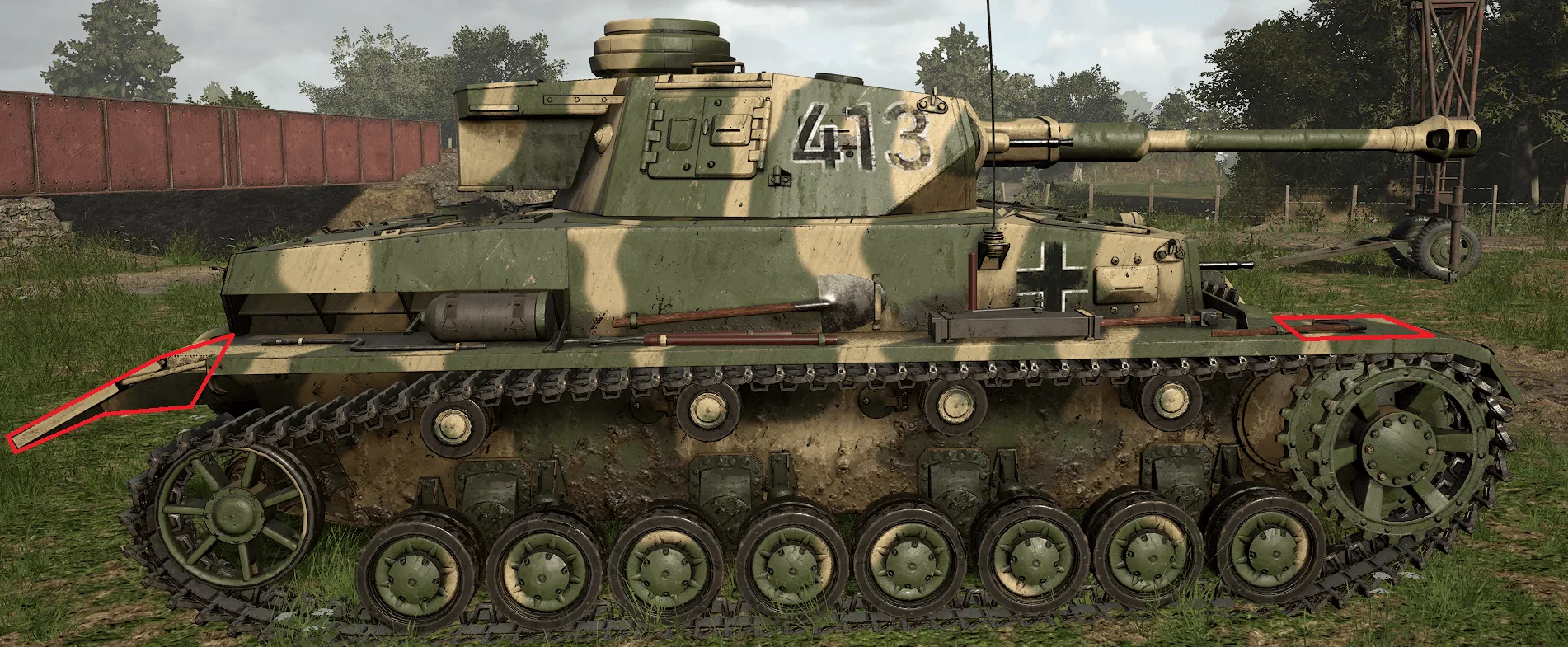 Figure 73: Panzer IV Non-Penetrating Areas, Side