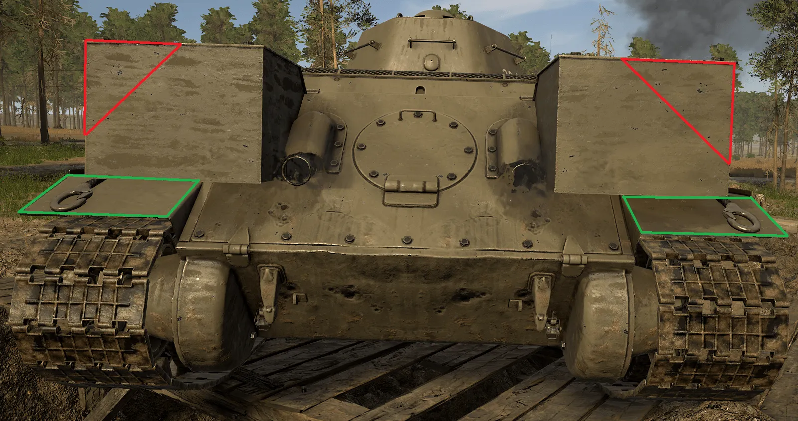 Figure 80: T-34/76 Non-Penetrating Areas, Rear